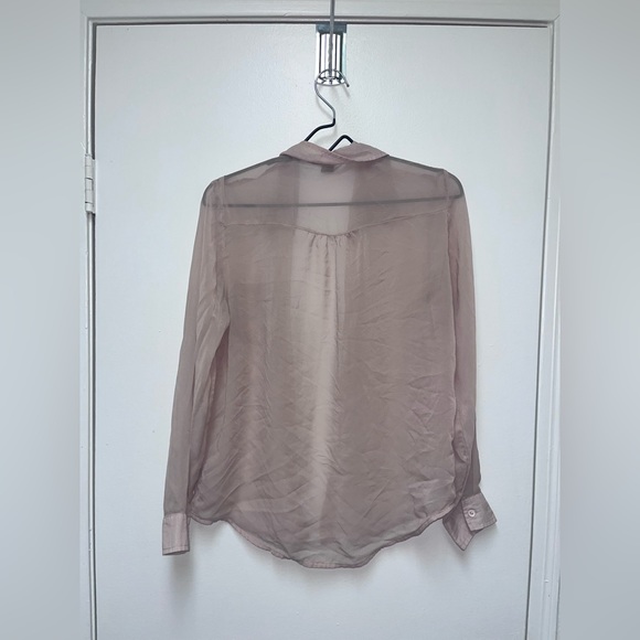 Love Culture Sheer Mauve Button Up - Picture 3 of 4
